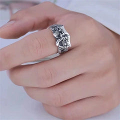 Vintage Alloy Skull &amp; Clown Mask Ring&nbsp;