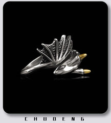 Dragon Wing Alloy Ring – Gothic Punk Adjustable Ring for Men &amp; Women