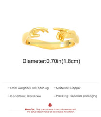 Adam’s Creation Hand Ring – Gold-Tone Artistic Alloy Statement Jewelry