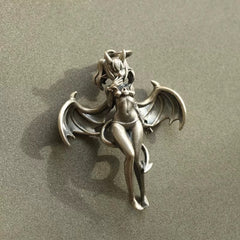 Gothic Succubus Demon Wing Pendant Necklace