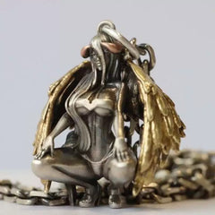 Fallen Angel Demon Girl Pendant Necklace