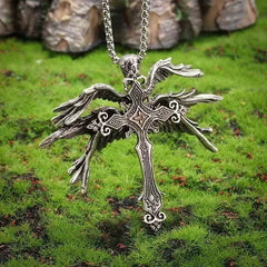Angel Wings Cross Pendant Necklace