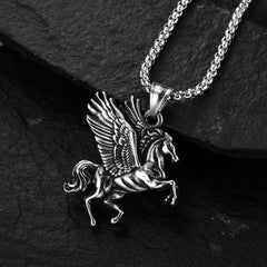 Alloy Pegasus Pendant Necklace – Mythical Winged Horse Jewelry