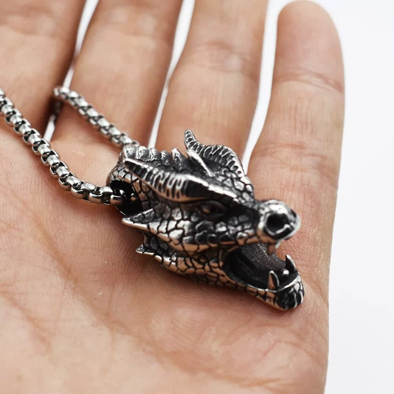 Fierce Dragon Head Pendant Necklace&nbsp;