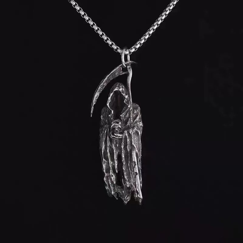 Grim Reaper Pendant Necklace – Scythe Reaper Jewelry