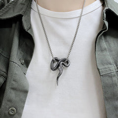 Vintage Snake Pendant Necklace&nbsp;