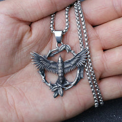 Vintage Alloy Eagle Pendant Necklace