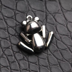 Cute Bear Pendant – Metallic Silver