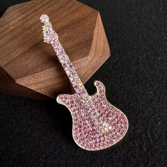 Sparkling Electric Guitar Brooch – Crystal Rhinestone Pin