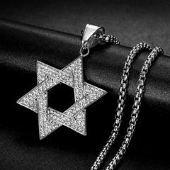 Alloy Star of David Pendant Necklace – Sparkling Geometric Jewelry