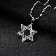 Alloy Star of David Pendant Necklace – Sparkling Geometric Jewelry