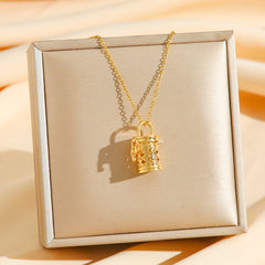 Alloy Mini Bag Pendant Necklace – Gold &amp; Silver