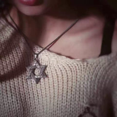 Vintage Alloy Star of David Pendant Necklace