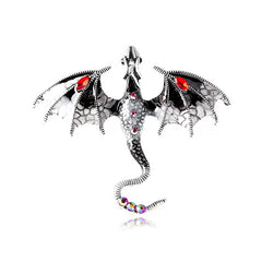 Fantasy Dragon Brooch – Enamel Crystal Pin for Women &amp; Men