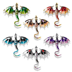 Fantasy Dragon Brooch – Enamel Crystal Pin for Women &amp; Men