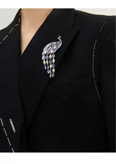 Luxury Crystal Peacock Brooch – Elegant Rhinestone Pin for Women