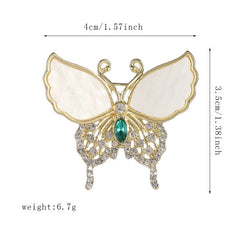 Elegant Butterfly Brooch – of-Pearl Wings and Crystal Accents