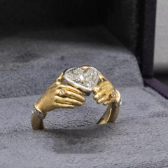 Heart in Hands Zirconia Ring