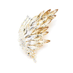 Butterfly Crystal Brooch – Silver Lake Blue &amp; Golden Champagne Color