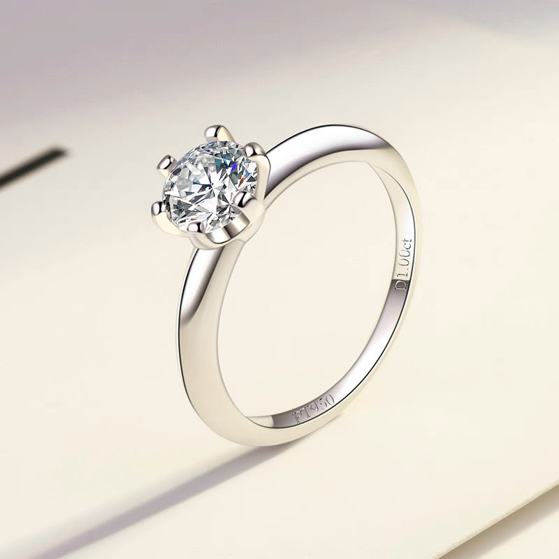 1ct Moissanite Solitaire Ring