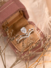 Double V Crown Zircon Ring