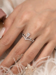 Double V Crown Zircon Ring