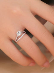 Elegant Alloy Star Zircon Ring for Women – Double Band Design