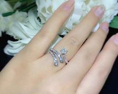 Galaxy Comet Alloy Ring with Star-Shaped Zircon