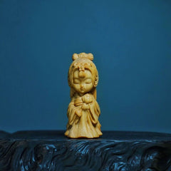 Hand-Carved Boxwood "Four Beauties of Ancient China" Figurine Set