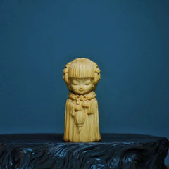 Hand-Carved Boxwood "Four Beauties of Ancient China" Figurine Set