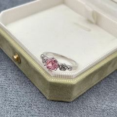 S925 -Created Pink Sapphire "True Love Rose" Ring